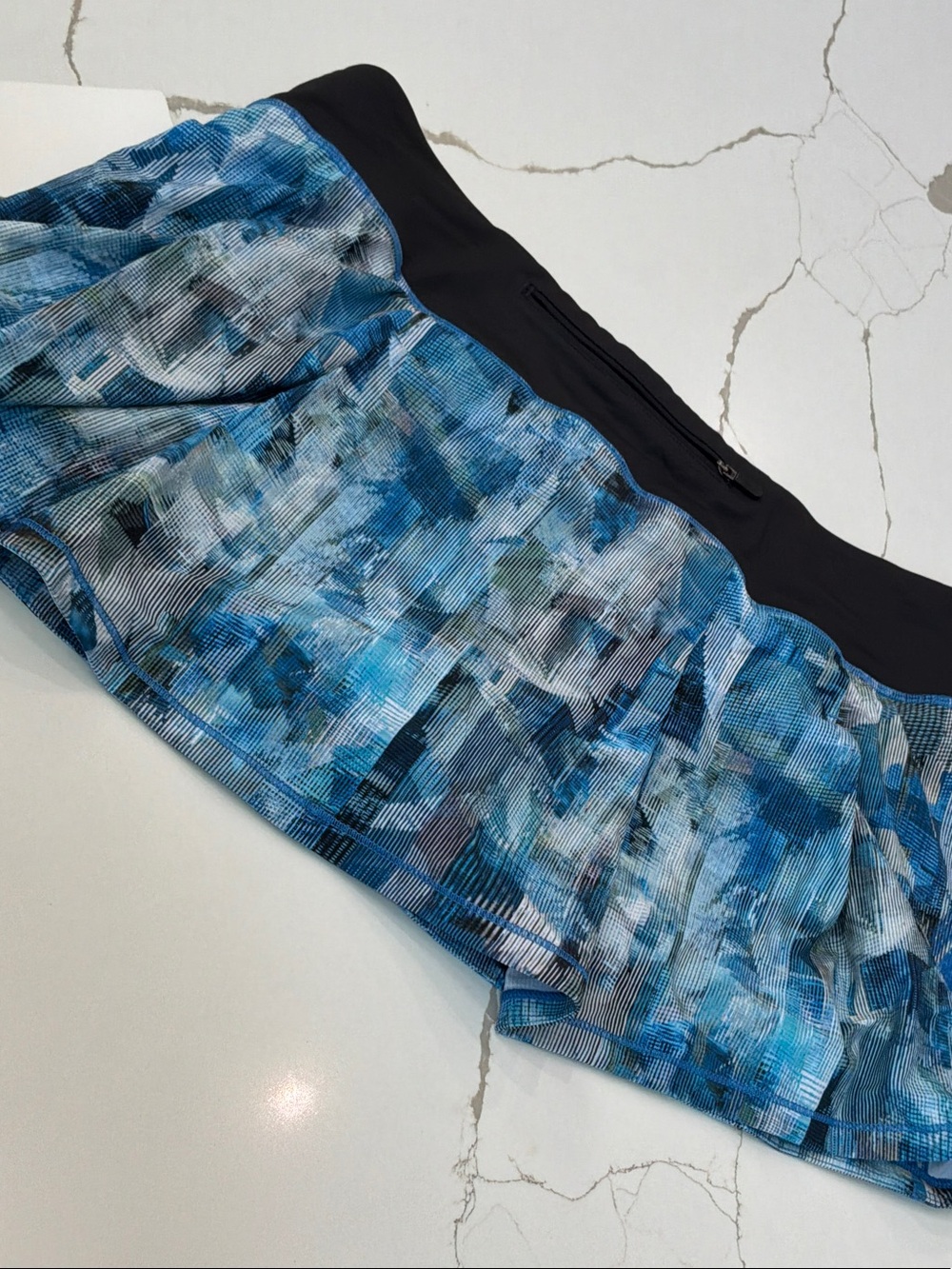 NWT Size 12 Lululemon Blue Abstract Print Athletic Skort Stay Put Short Trim 68 - Picture 6 of 14